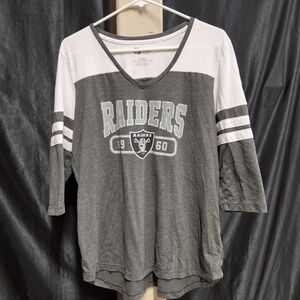 NFL Gray and White Long Sleeve Raiders Tee